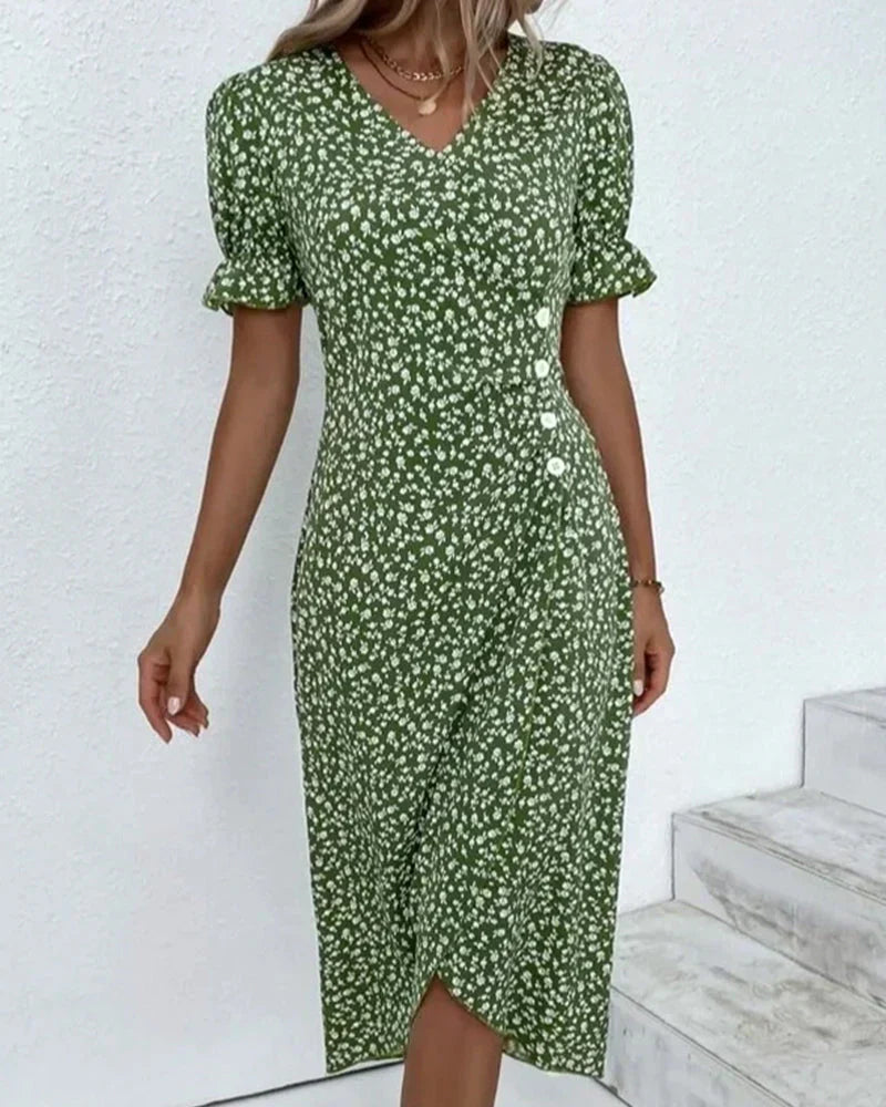 Tine | Robe à manches courtes et imprimé fleuri