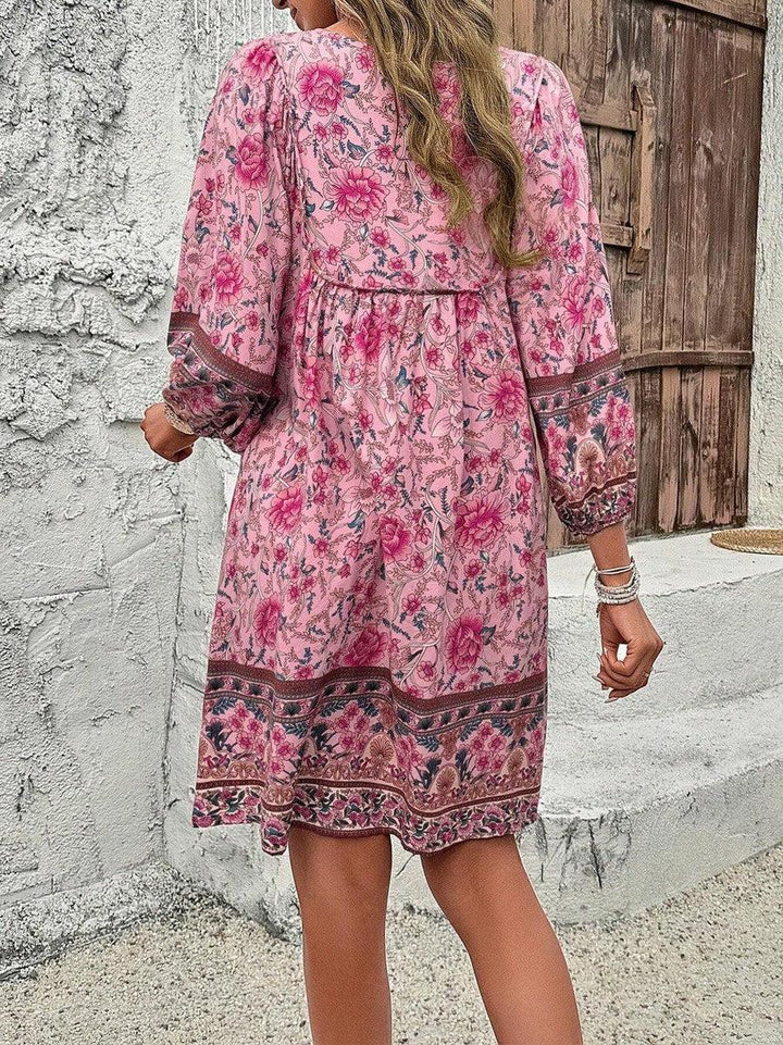 Luna | Robe Mini à Imprimé Doux avec Décolleté en V