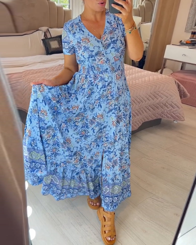 Wibia | Robe à imprimé fleuri et col V
