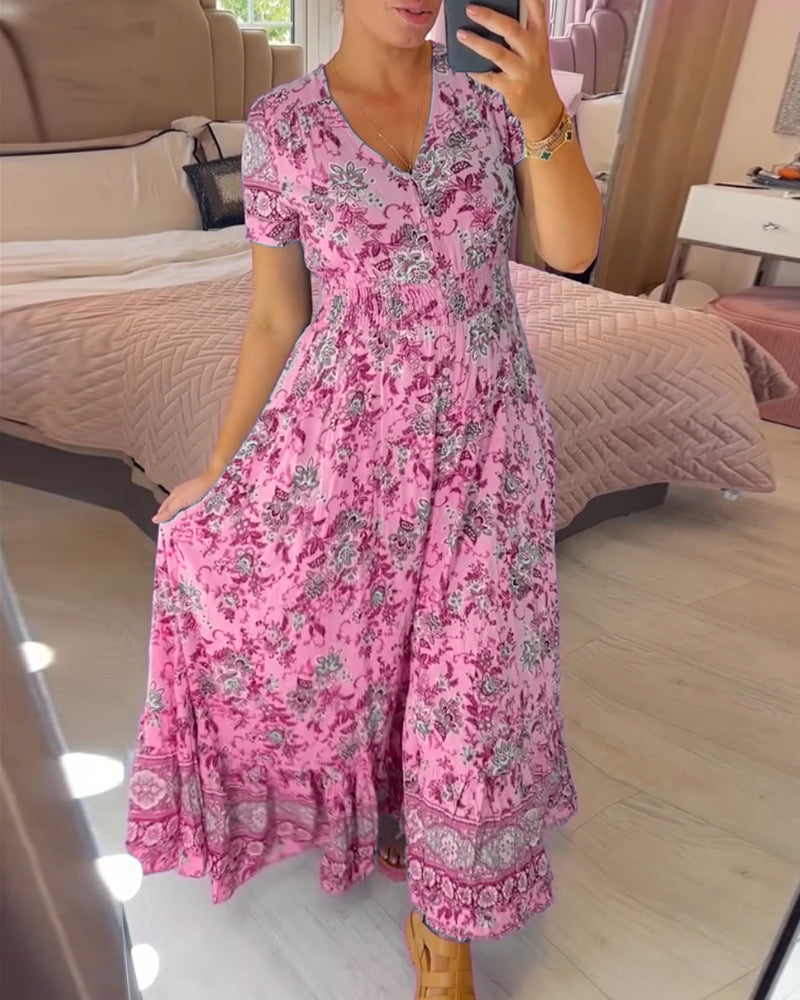 Wibia | Robe à imprimé fleuri et col V