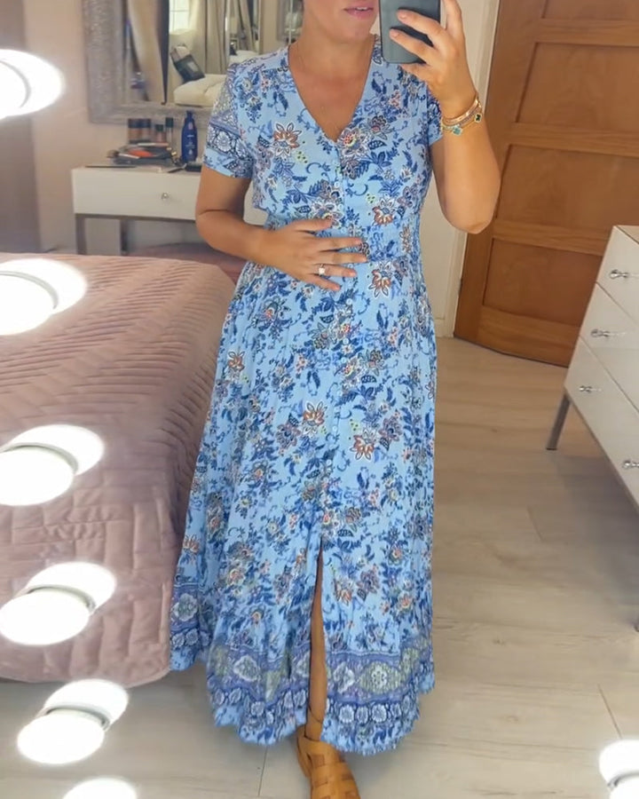 Wibia | Robe à imprimé fleuri et col V