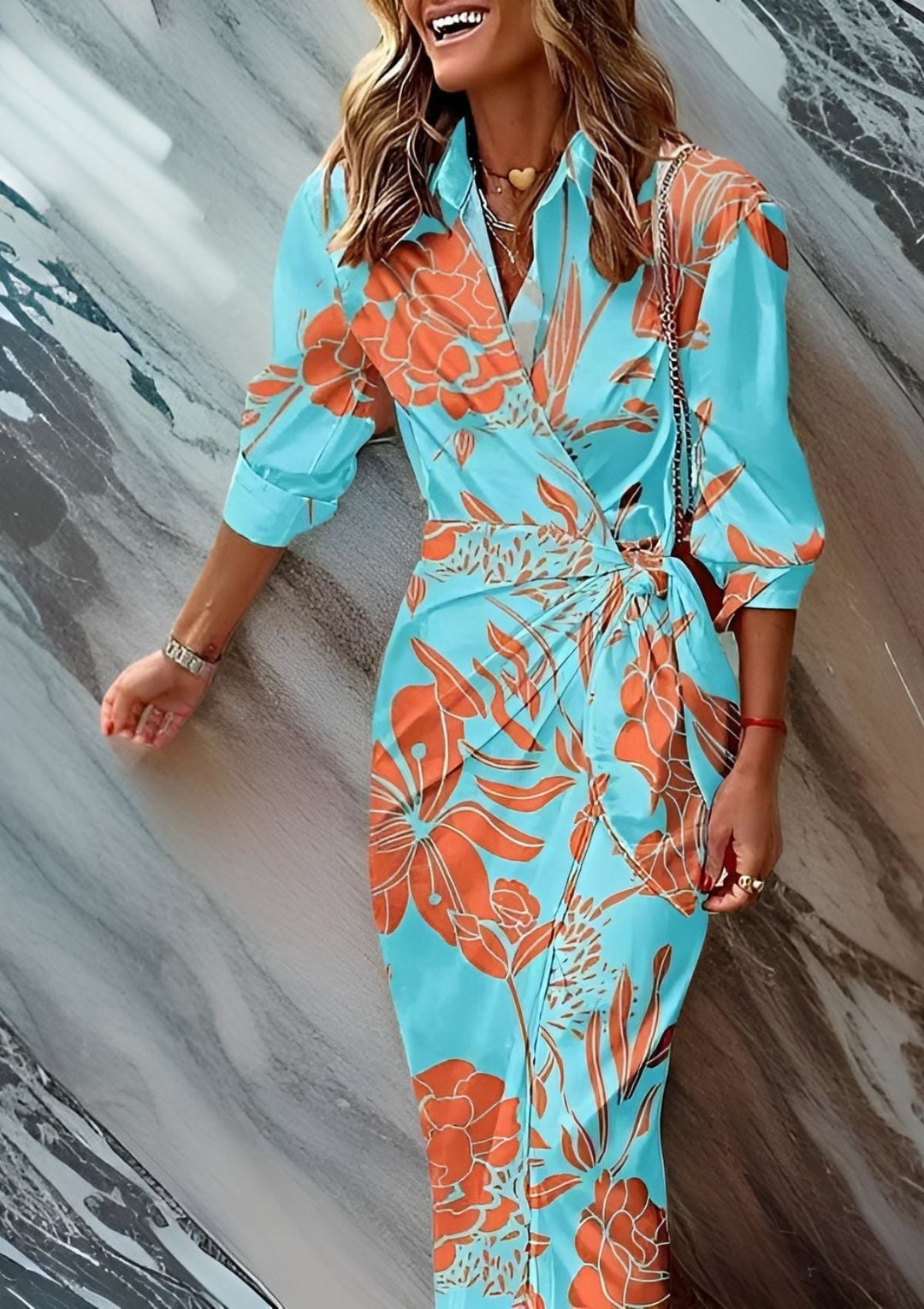 Hannah | Robe portefeuille imprimée