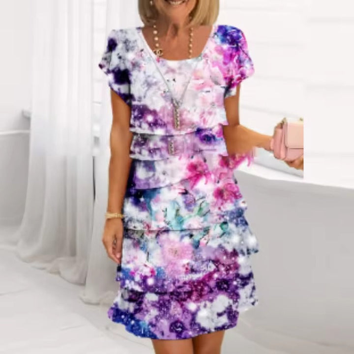 Elif™ | Robe Fleurie Plissée à Volants