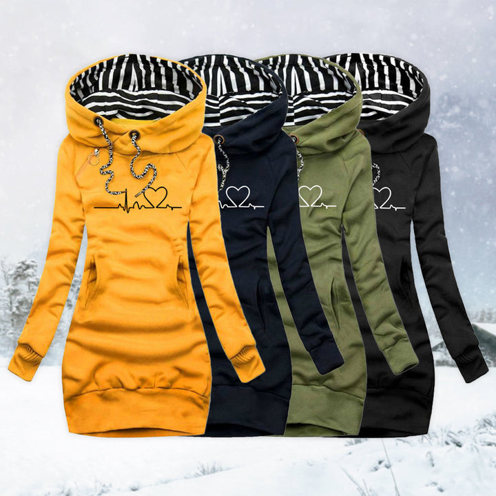 Camille | Robe Pull Imprimée Battement de Cœur