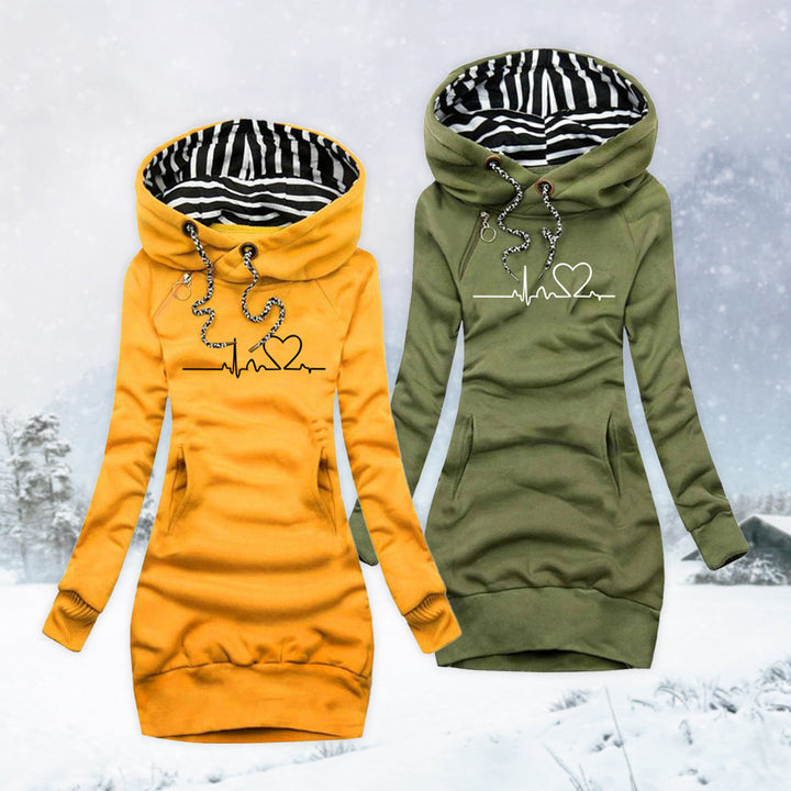 Camille | Robe Pull Imprimée Battement de Cœur
