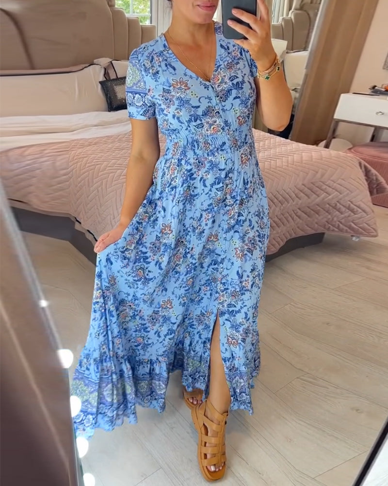 Wibia | Robe à imprimé fleuri et col V