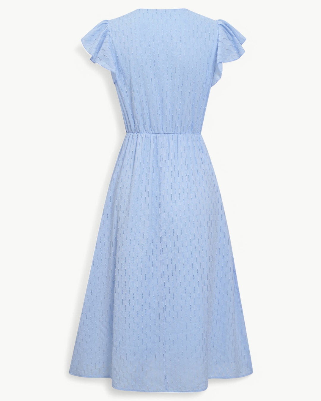 Lara | Robe midi avec encolure en V et manches à volants
