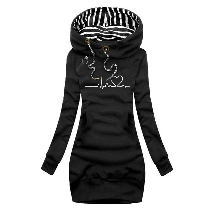 Camille | Robe Pull Imprimée Battement de Cœur