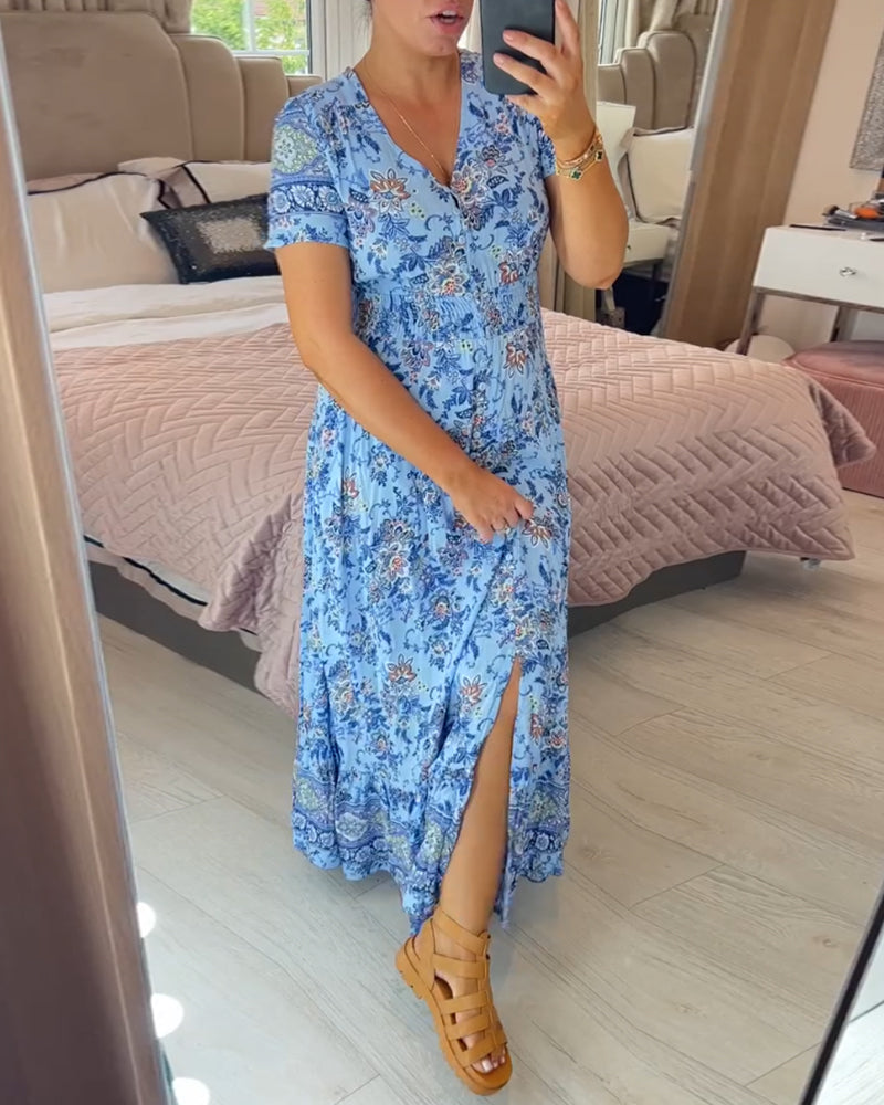 Wibia | Robe à imprimé fleuri et col V