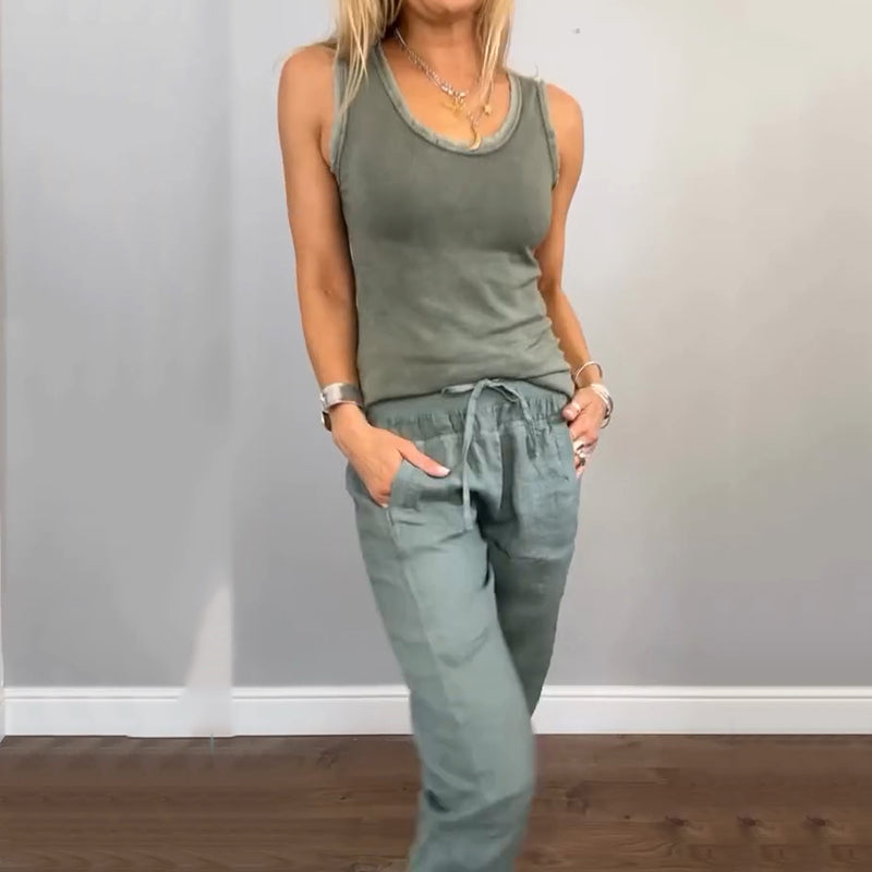 Gabrielle | Ensemble Décontracté Deux Pièces pour un Style Naturel et un Confort Frais