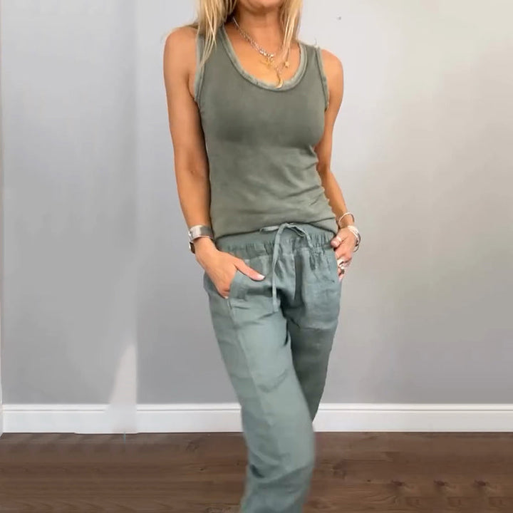 Gabrielle | Ensemble Décontracté Deux Pièces pour un Style Naturel et un Confort Frais