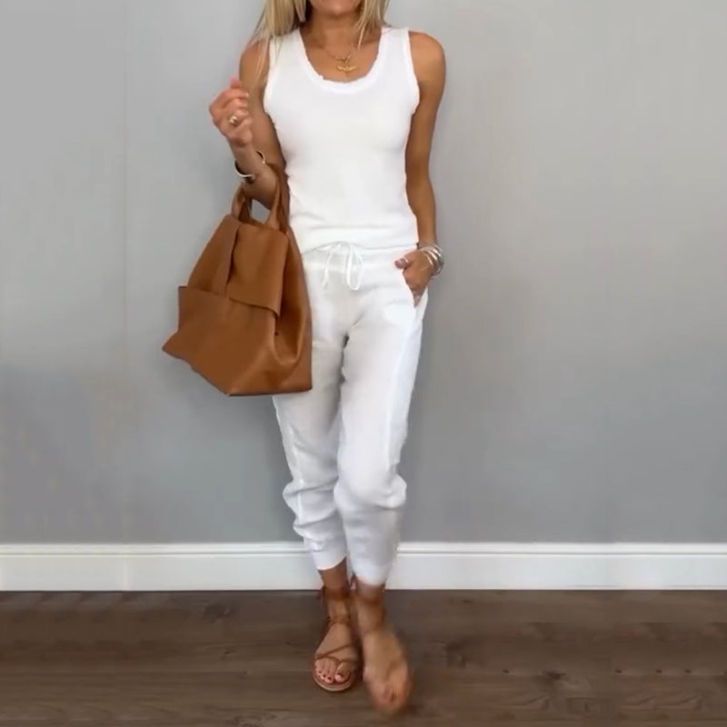Gabrielle | Ensemble Décontracté Deux Pièces pour un Style Naturel et un Confort Frais